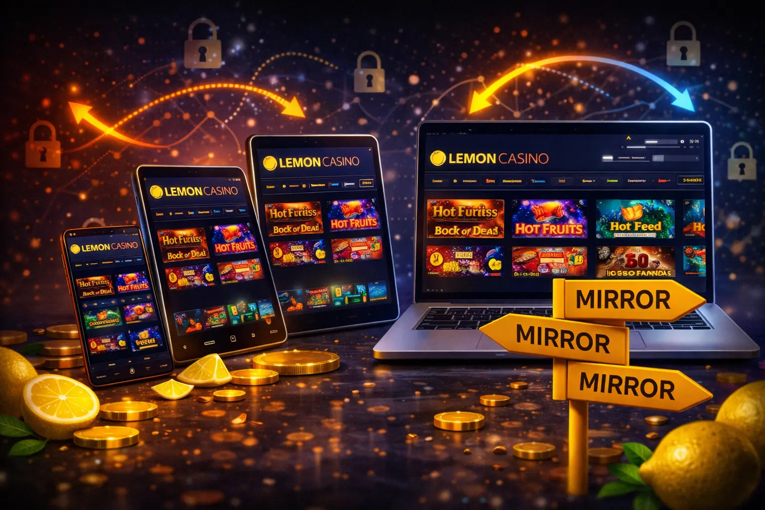 A Lemon Casino Platform tüköroldalának használata különböző eszközökről telefonnal, táblagéppel és számítógéppel a fiókhoz és a játékokhoz való hozzáféréshez