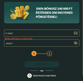 Regisztrációs oldal a LemonCasino platformon új játékosi profil létrehozásához, adatmegadással és a szolgáltatások elérésének megnyitásával